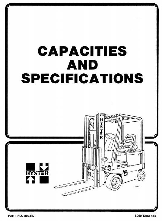 Hyster Electric Forklift Truck Type C098: E3.50XL, E4.00XL, E4.50XLS, E5.50XL Workshop Manual