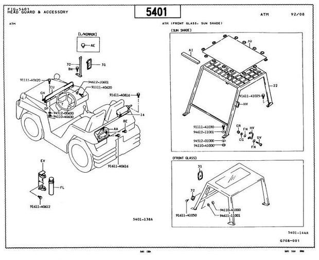 Toyota Towing Tractor Type 02-2TD20, 02-2TD25 Parts Manual