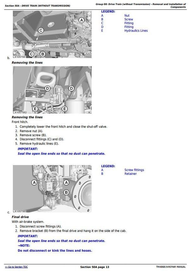 John Deere 6110R, 6120R, 6130R and 6135R (Final Tier 4) Tractors Service Repair Manual (TM406819)
