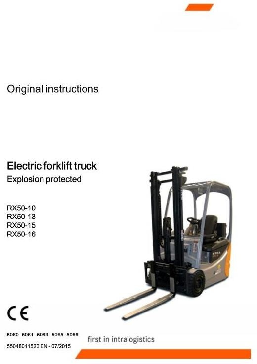 Still Explosion Protected Truck RX50-10, -13, -15, -16: 5060, 5061, 5063, 5065, 5066 Service Manual
