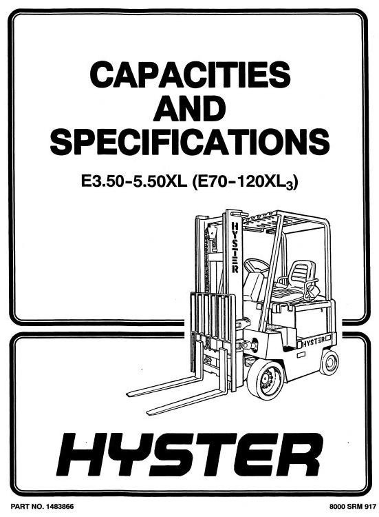 Hyster Electric Forklift Truck Type C098: E70XL3,E80XL3,E100XL3,E100XL3S,E120XL3 Workshop Manual