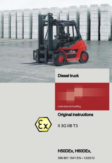 Linde Diesel Explosion Protected Forklift Truck H-Series Type 396 Ex: H50D Ex, H60D Ex User Manual