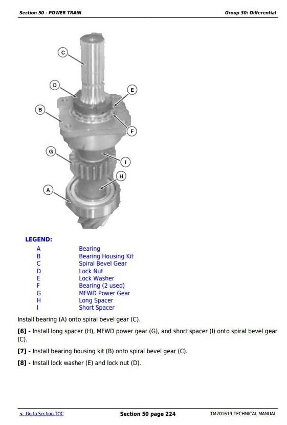 John Deere 550, 554, 5055B, 600, 604, 650, 654, 700, 704 China Tractors Technical Manual (TM701619)