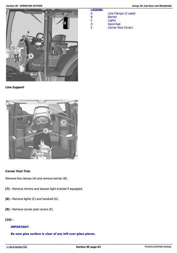 John Deere 8295RT, 8320RT, and 8345RT (SN: 900101- 907100) Tractors Service Repair Manual (TM104519)