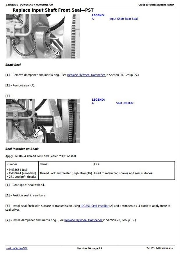 John Deere 8310RT, 8335RT & 8360RT 8RT RW (902501- 912000) Tractors Service Repair Manual (TM110519)