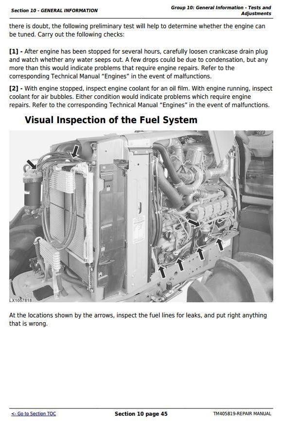 John Deere 6105M, 6115M, 6125M, 6130M, 6140M (European Edition) Tractors Repair Manual (TM405819)