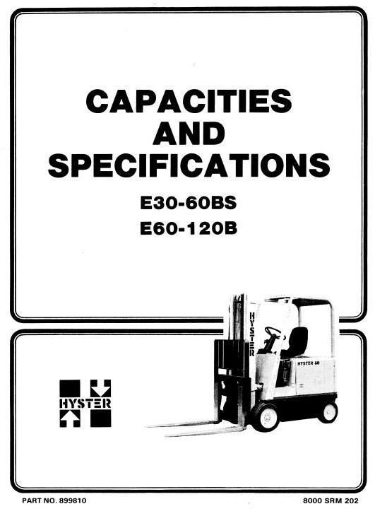 Hyster Electric Forklift Truck Type B098: E100B, E120B, E60B, E70B, E80B Workshop Manual