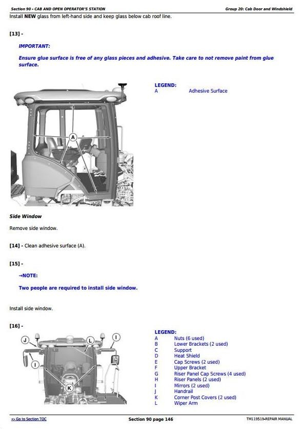 John Deere 9370R,9420R,9470R,9520R,9570R,9620R,9470RX,9520RX,9570RX,9620RX Tractors Repair(TM119519)