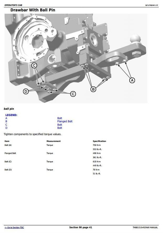 John Deere 6145J, 6165J, 6180J & 6205J (Worldwide Edition) Tractors Service Repair Manual (TM801519)