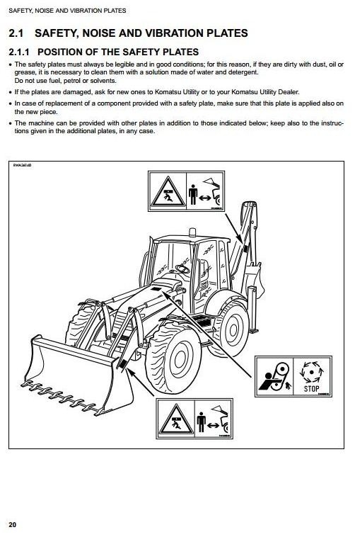 Komatsu Backhoe Loader WB97S-2 sn: 97SF11205 and up Operating and Maintenance Instructions
