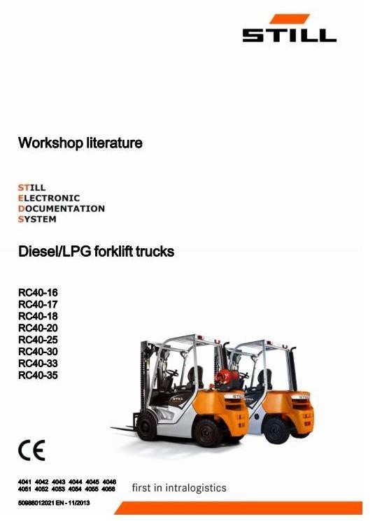 Still Truck RC40-16, RC40-17, RC40-18, RC40-20, RC40-25, RC40-30, RC40-33, RC40-35 Service Manual