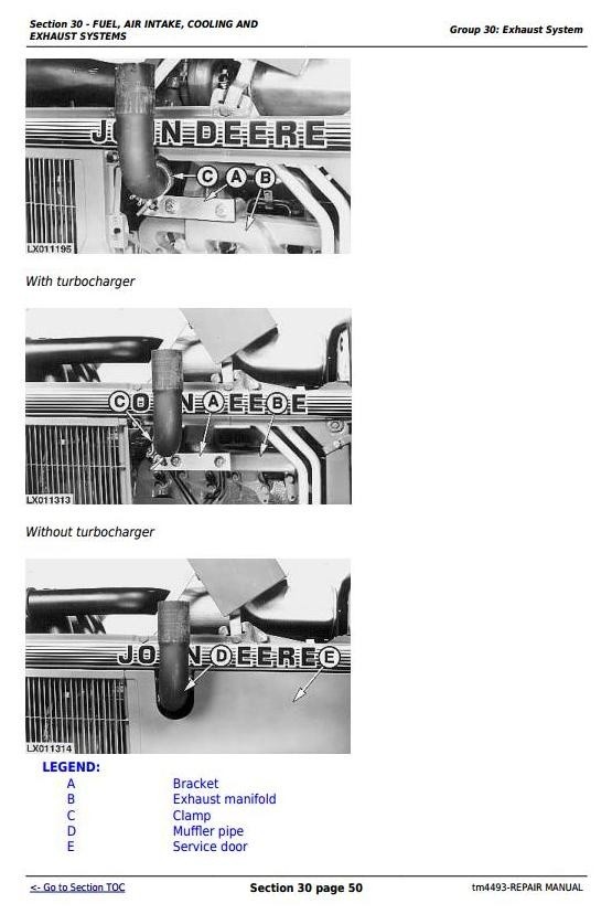 John Deere 6100, 6200, 6300, 6400, 6506, 6600, SE6100, SE6200, SE6300 Tractor Repair Manual (tm4493)