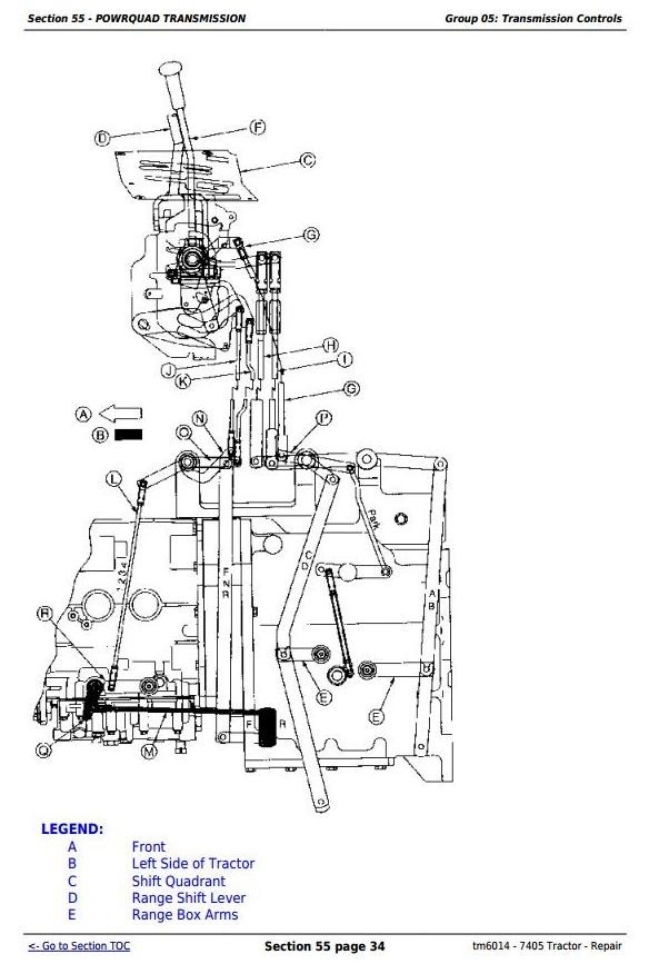 John Deere 7405 Tractor Service Repair Manual (tm6014)