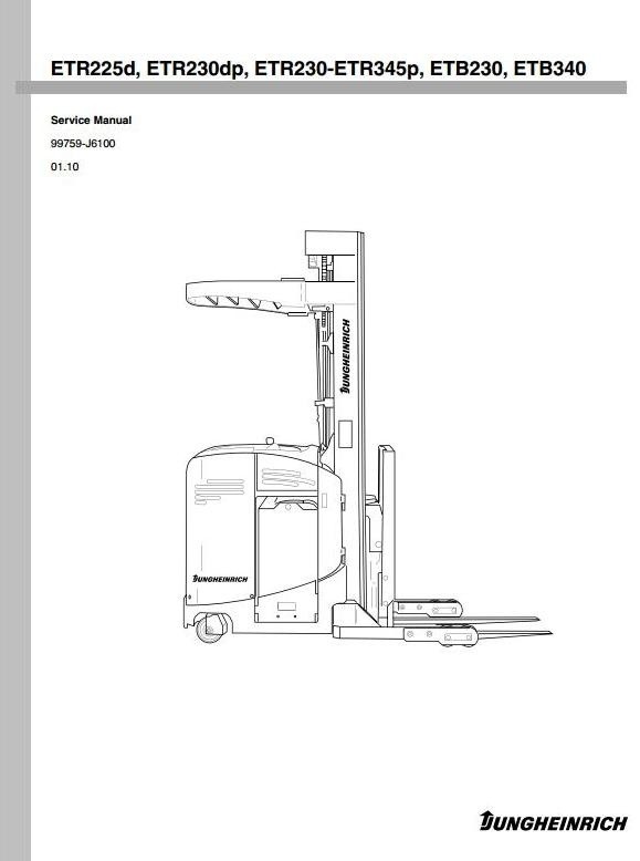 Jungheinrich Truck ETB230/340, ETR225/230/230D/230DP/235/340/340P/345/345P Service Manual