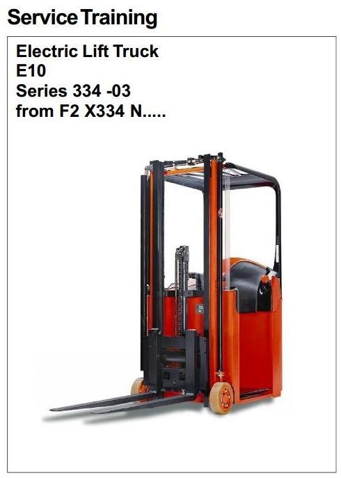 Linde Electric Forklift Truck Type 334-03: E10: SN after F2X334N Workshop Service Manual