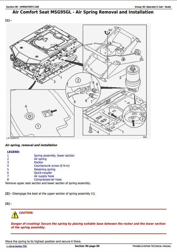 John Deere 6155M, 6175M and 6195M Tier 2 Tractors Service Repair Technical Manual (TM408619)