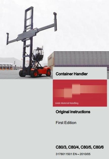 Linde Container Handler Type 317: C80/3, C80/4, C80/5, C80/6 Operating Instructions (User Manual)