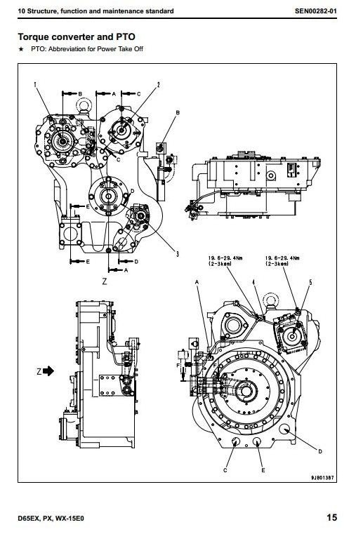 Komatsu Crawler Dozers D65EX-15, D65PX-15, D65WX-15 sn: 69001 and up Workshop Service Manual