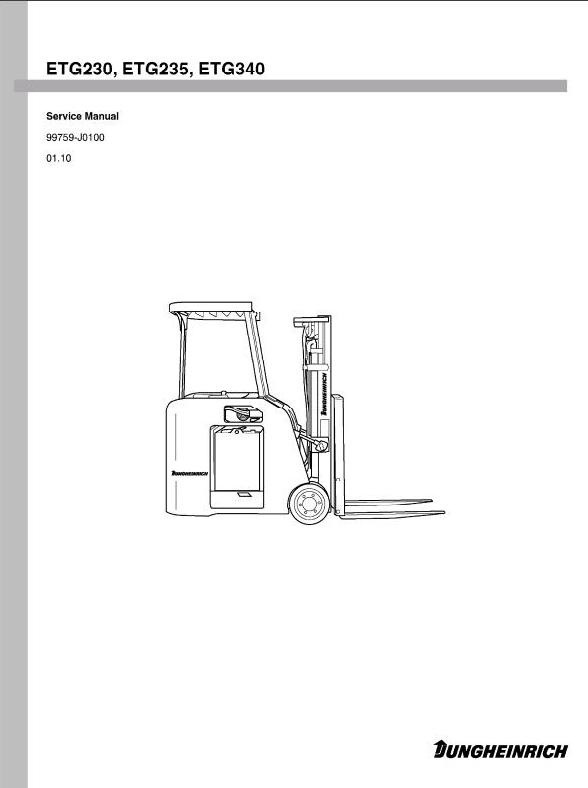 Jungheinrich Electric Lift Truck ETG-Series: 230, 235, 240 (from 01.10) Workshop Service Manual