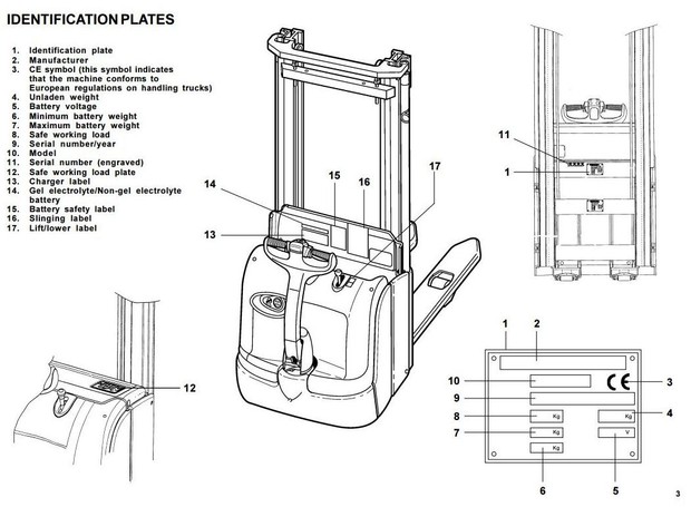 Linde Pallet Stacker Type 372: L14, L16 SN before M02999 Operating Instructions (User Manual)