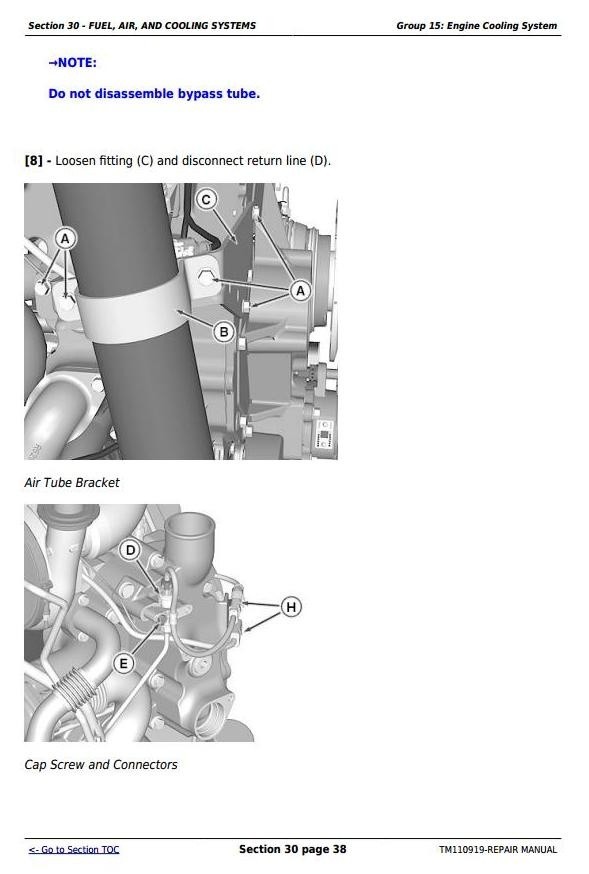 John Deere 9460RT, 9510RT, and 9560RT (9RT Series) Tractors Repair Manual (TM110919)