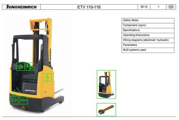 Jungheinrich Reach Truck ETV110, ETV112, ETV114, ETV116 (12.2005-06.2014) Workshop Manual