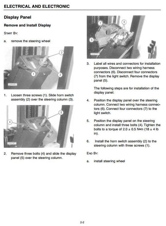 Caterpillar Electric Forklift Truck M70D, M80D, M100D, M120D Workshop Service Manual