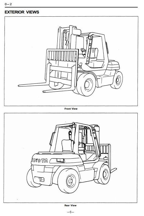 Toyota Forklift Truck Type 5FD50, 5FD60, 5FD70, 5FD80, 5FG50, 5FG60 Workshop Service Manual