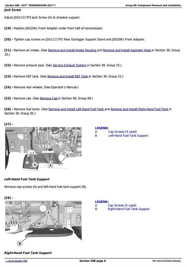 John Deere 7210R, 7230R, 7250R, 7270R, 7290R & 7310R Tractors Service RepairRepair Manual (TM118919)