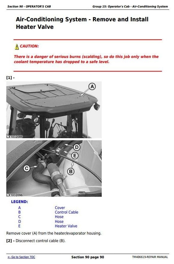 John Deere 6090MC, 6100MC, 6110MC, 6090RC, 6100RC & 6110RC Tractors Service Repair Manual (TM406619)