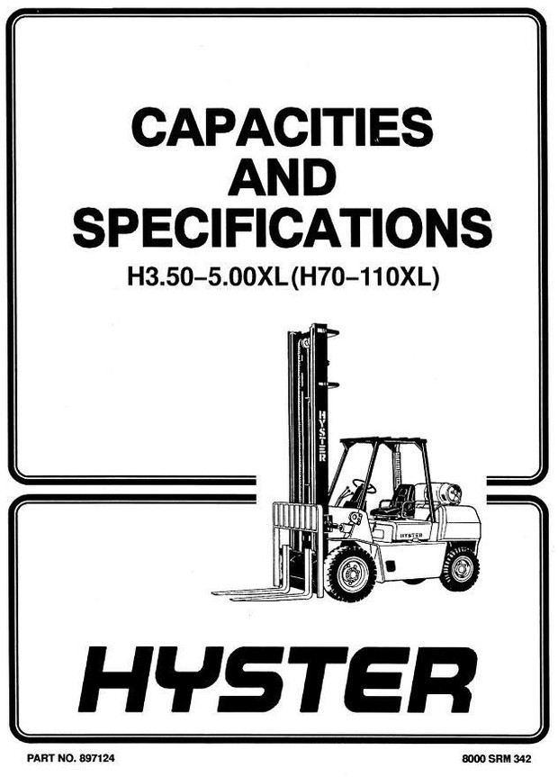 Hyster Forklift Truck Type F005, G005: H70XL, H80XL, H90XL, H100XL, H110XL Workshop Manual