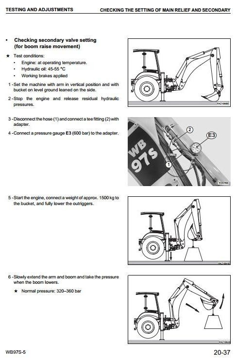 Komatsu Backhoe Loader WB97R-5 sn: F50003 and up Workshop Service Manual