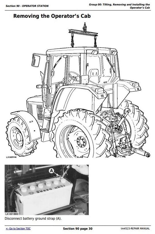 John Deere 6200, 6200L, 6300, 6300L, 6400, 6400L, 6500, 6500L Tractors Service Repair Manual(tm4523)