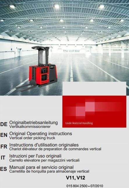Linde Order Picker Truck Type 015: V11ac, V12ac Operating Instructions (User Manual)