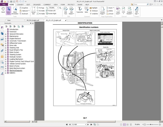 Nissan Forklift Truck 1F1, 1F2 Series Service Manual