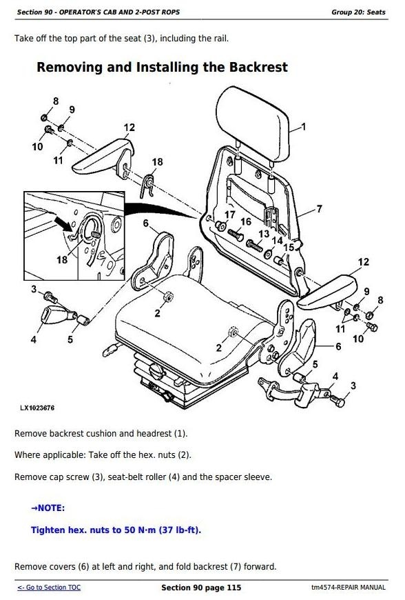 John Deere 6110( ,L), 6210( ,L), 6310( ,L,S), 6410( ,L,S), 6510(L,S) Tractors Repair Manual (tm4574)