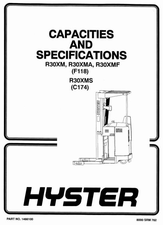Hyster Electric Reach Truck Type C174: R30XMS Workshop Service Manual
