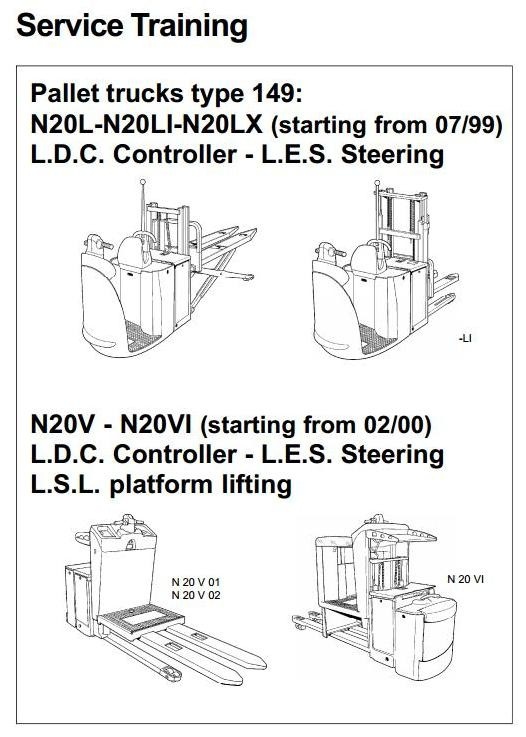 Linde Order Picker Type 149: N20L:, N20LI, N20LX, N20V, N20VI Service Training Manual