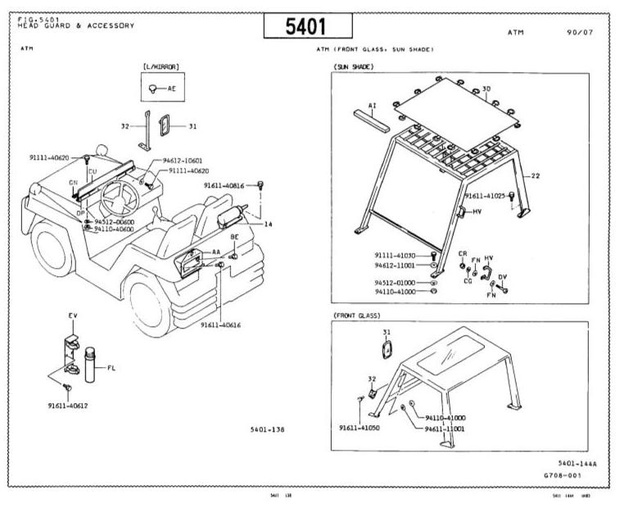 Toyota Towing Tractor Type 02-2TG20, 02-2TG25 Parts Manual