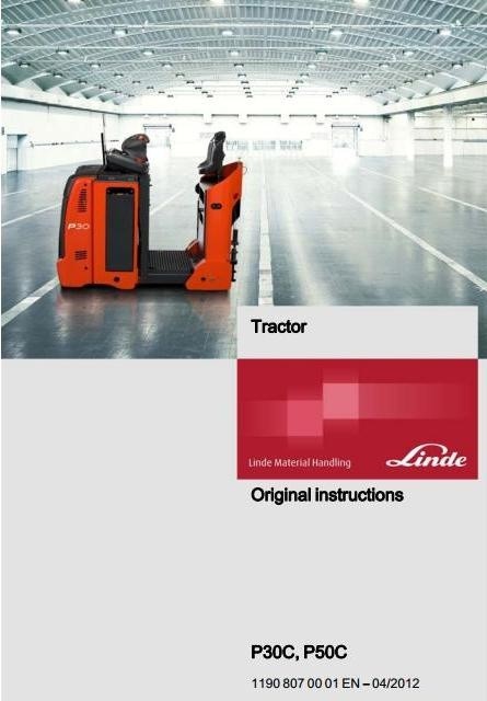 Linde Electric Tractor Type 1190: P30C, P50C Operating Instructions (User Manual)