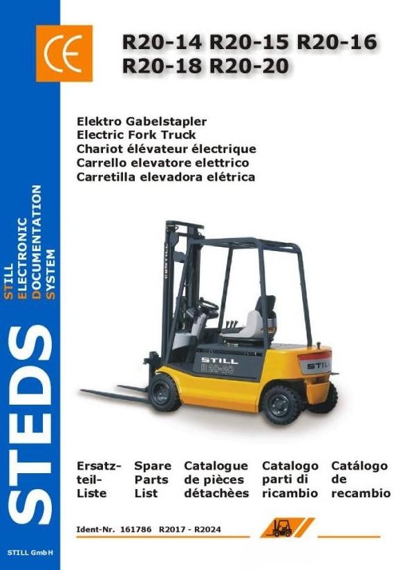 Still Forklift R20-14,-15,-16,-18,-20: 2017, 2018, 2019, 2020, 2021, 2022,2023,2024 Spare Parts List