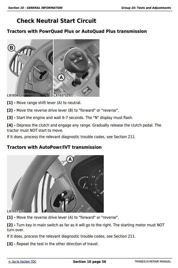 John Deere 7430 & 7530 Premium (North American Edition) Tractors Service Repair Manual (TM400319)