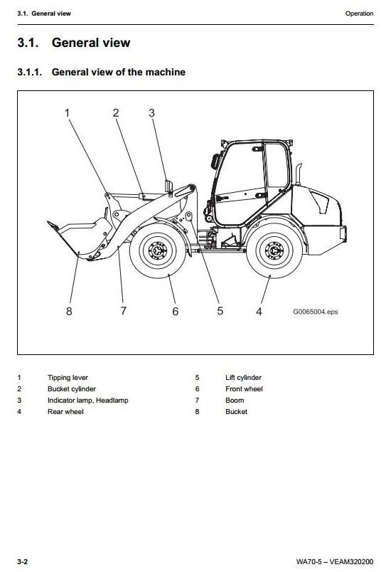 Komatsu Wheel Loader WA70-5 sn: H50051 and up Workshop Service Manual