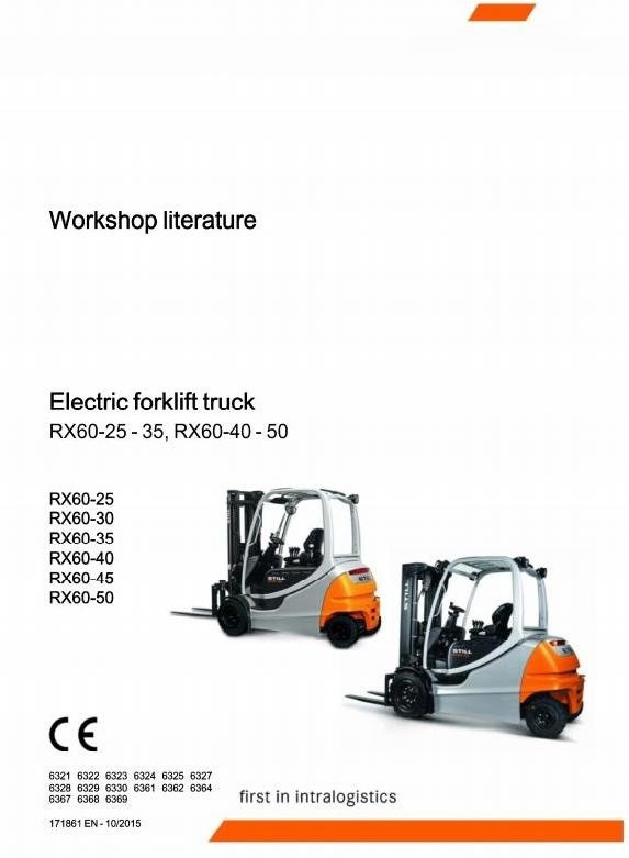 Still Forklift RX60-25, RX60-30, RX60-35: 6327, 6328, 6329, 6330, 6367, 6368, 6369 Service Manual