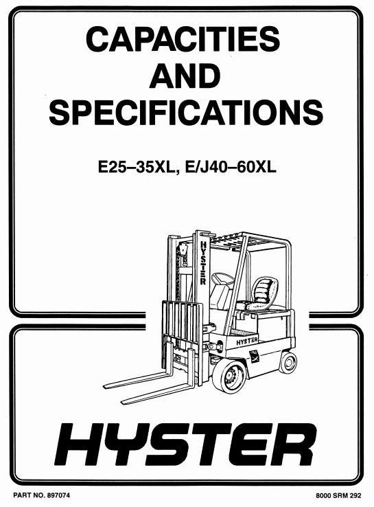 Hyster Forklift Truck Type C114: E1.25XL (E25XL), E1.50XL (E30XL), E1.75XL (E35XL) Workshop Manual
