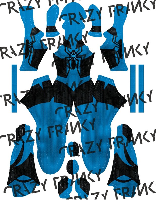 (CUSTOM) Blue Lantern Spidey pattern