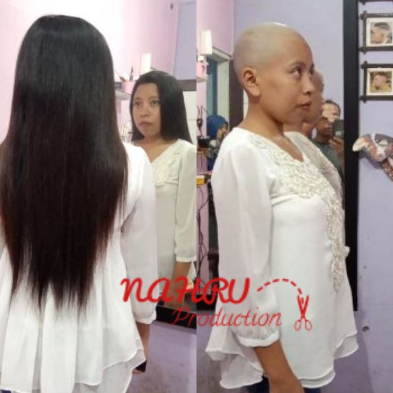 Bald 013 Dressed Woman Gets Headshave At Barbershop Nahru