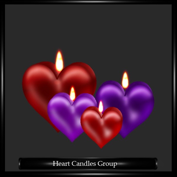 Heart Candles Group Mesh