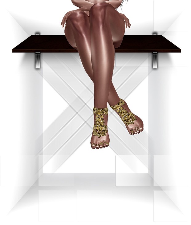 Huriem Dress + Gold Lace Feet
