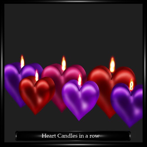 Heart Candles in a Row Mesh